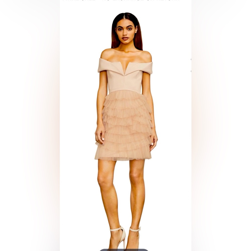 Bcbg light pink dress. Worn once. Very cute for holiday or cocktail party.🎉